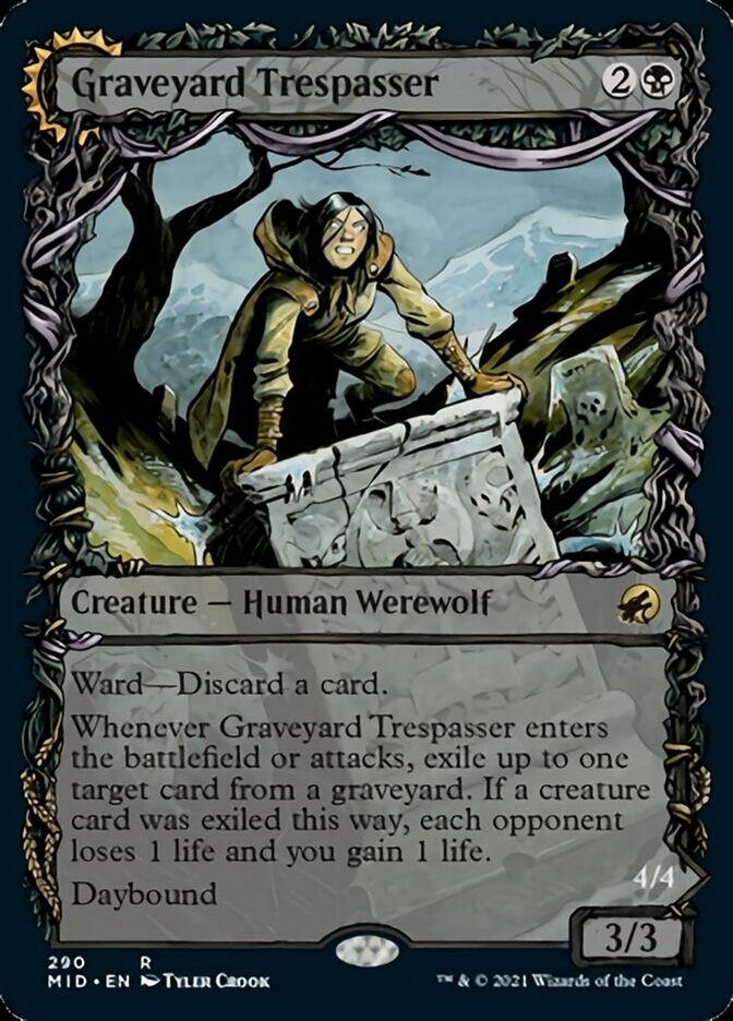 Graveyard Trespasser // Graveyard Glutton (Showcase Equinox) [Innistrad: Midnight Hunt] | The Clever Kobold