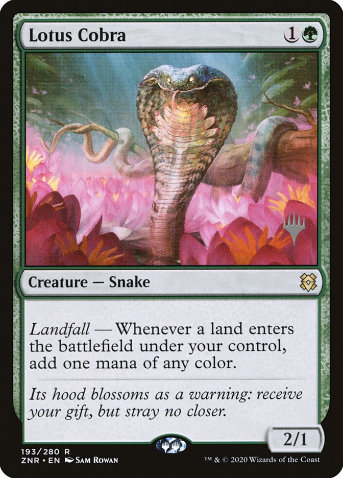 Lotus Cobra (Promo Pack) [Zendikar Rising Promos] | The Clever Kobold