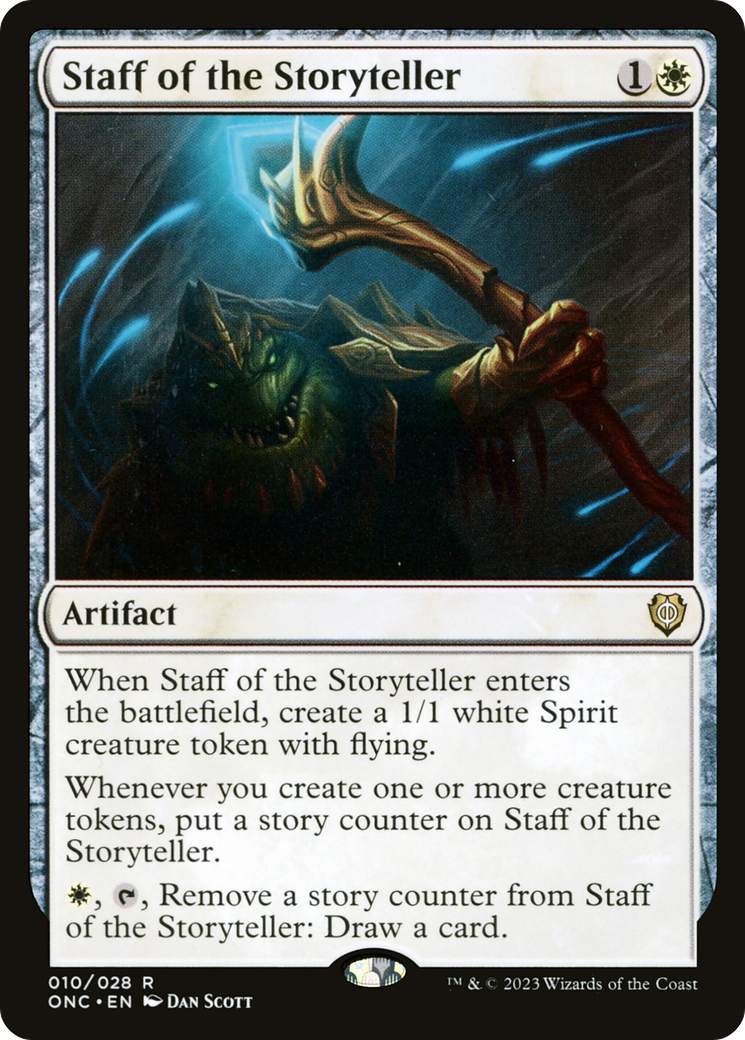 Staff of the Storyteller [Phyrexia: All Will Be One Commander] | The Clever Kobold
