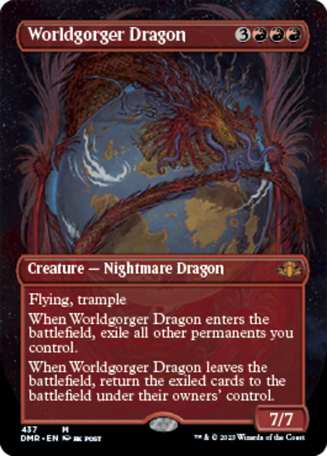 Worldgorger Dragon (Borderless Alternate Art) [Dominaria Remastered] | The Clever Kobold