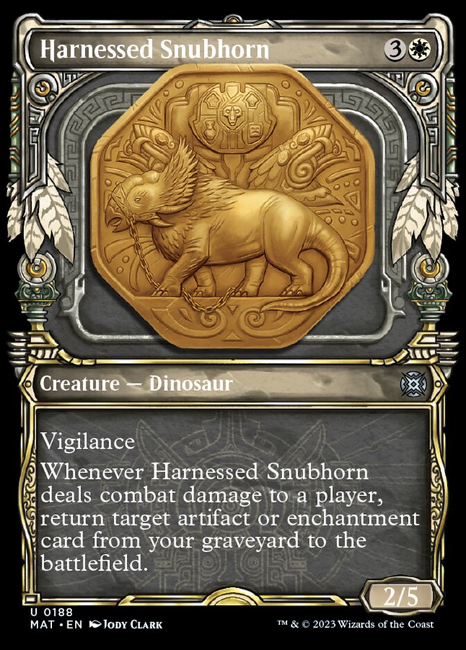 Harnessed Snubhorn (Showcase Halo Foil) [March of the Machine: The Aftermath] | The Clever Kobold