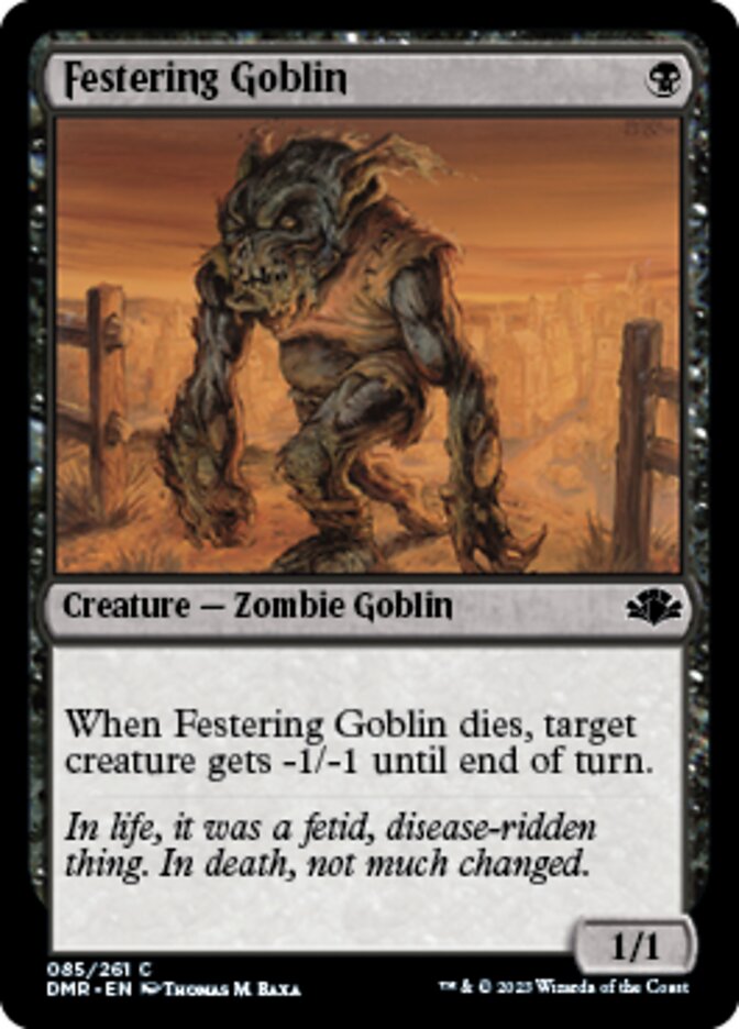 Festering Goblin [Dominaria Remastered] | The Clever Kobold