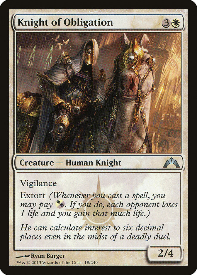 Knight of Obligation [Gatecrash] | The Clever Kobold