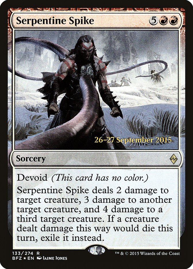 Serpentine Spike  [Battle for Zendikar Prerelease Promos] | The Clever Kobold