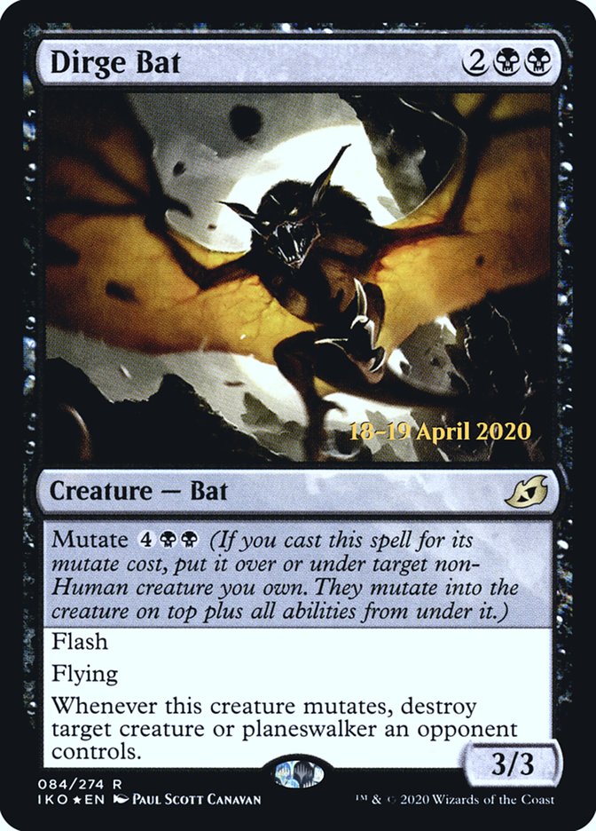 Dirge Bat  [Ikoria: Lair of Behemoths Prerelease Promos] | The Clever Kobold