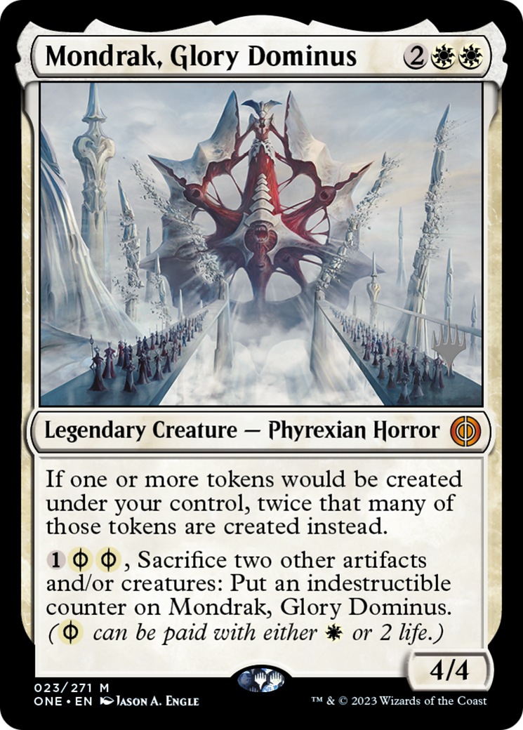 Mondrak, Glory Dominus (Promo Pack) [Phyrexia: All Will Be One Promos] | The Clever Kobold