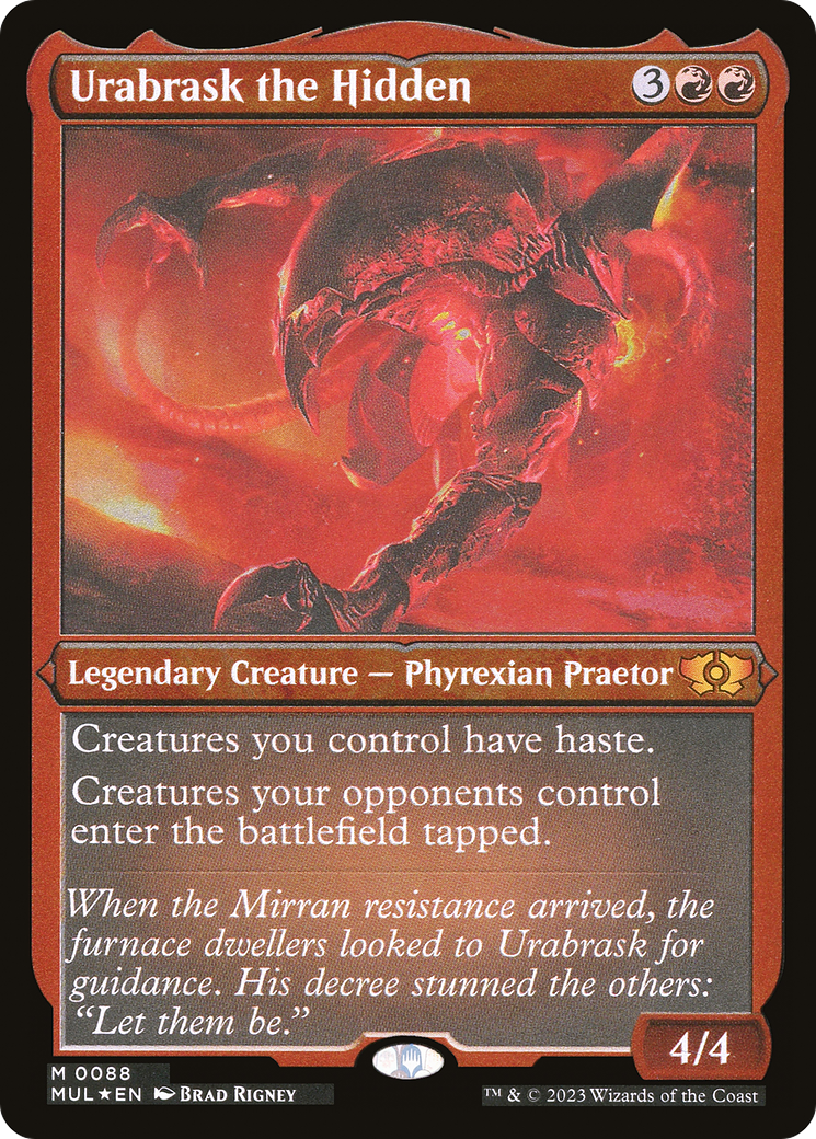 Urabrask the Hidden (Foil Etched) [Multiverse Legends] | The Clever Kobold