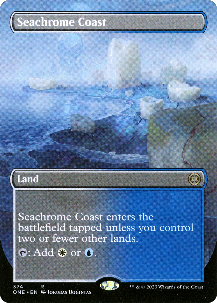 Seachrome Coast (Borderless Alternate Art) [Phyrexia: All Will Be One] | The Clever Kobold