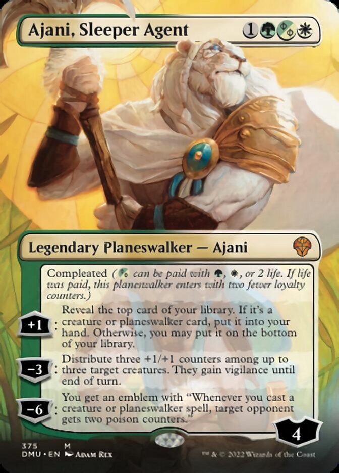 Ajani, Sleeper Agent (Borderless) (375) [Dominaria United] | The Clever Kobold