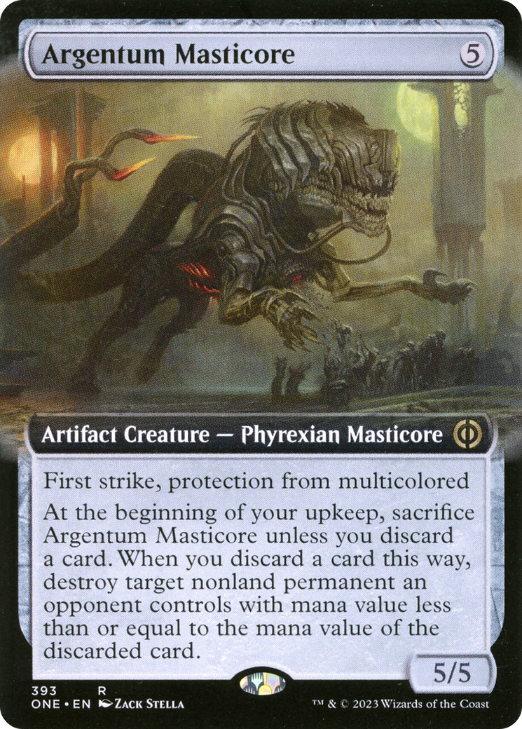 Argentum Masticore (Extended Art) [Phyrexia: All Will Be One] | The Clever Kobold