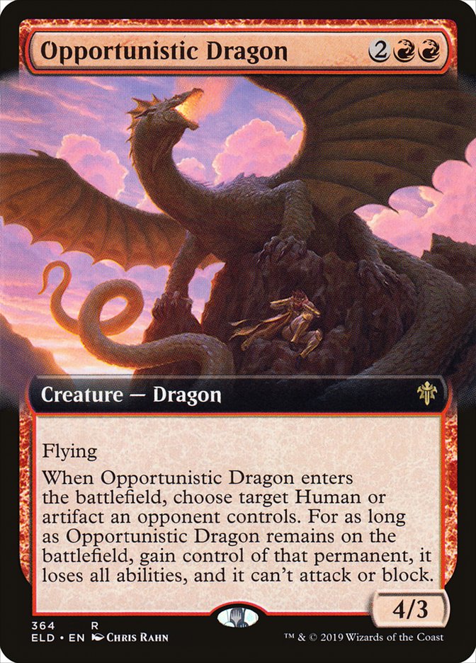 Opportunistic Dragon (Extended Art) [Throne of Eldraine] | The Clever Kobold