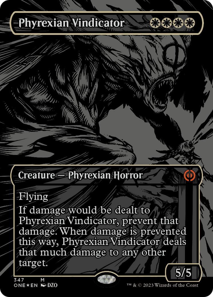 Phyrexian Vindicator (Oil Slick Raised Foil) [Phyrexia: All Will Be One] | The Clever Kobold