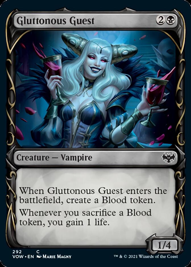 Gluttonous Guest (Showcase Fang Frame) [Innistrad: Crimson Vow] | The Clever Kobold