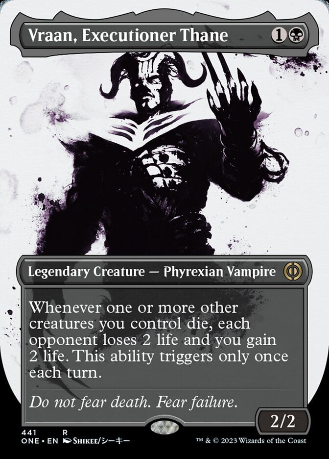 Vraan, Executioner Thane (Borderless Ichor Step-and-Compleat Foil) [Phyrexia: All Will Be One] | The Clever Kobold