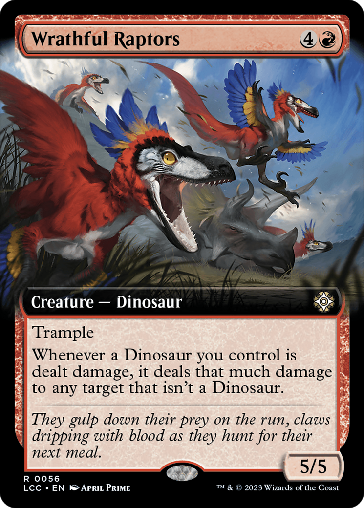 Wrathful Raptors (Extended Art) [The Lost Caverns of Ixalan Commander] | The Clever Kobold