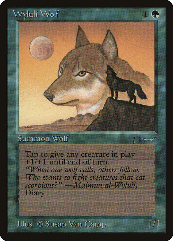 Wyluli Wolf (Dark Mana Cost) [Arabian Nights] | The Clever Kobold