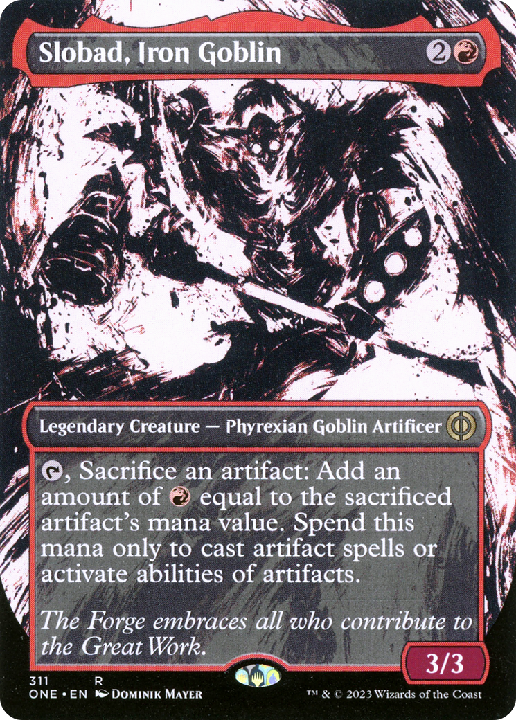 Slobad, Iron Goblin (Borderless Ichor) [Phyrexia: All Will Be One] | The Clever Kobold