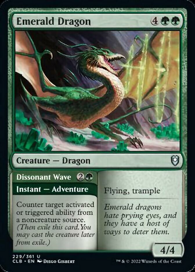 Emerald Dragon // Dissonant Wave [Commander Legends: Battle for Baldur's Gate] | The Clever Kobold