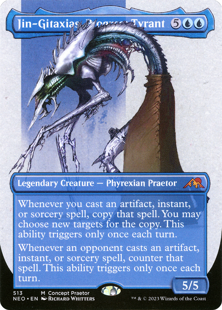 Jin-Gitaxias, Progress Tyrant (Borderless Concept Praetors) [Phyrexia: All Will Be One] | The Clever Kobold