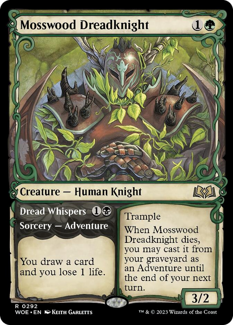 Mosswood Dreadknight // Dread Whispers (Showcase) [Wilds of Eldraine] | The Clever Kobold