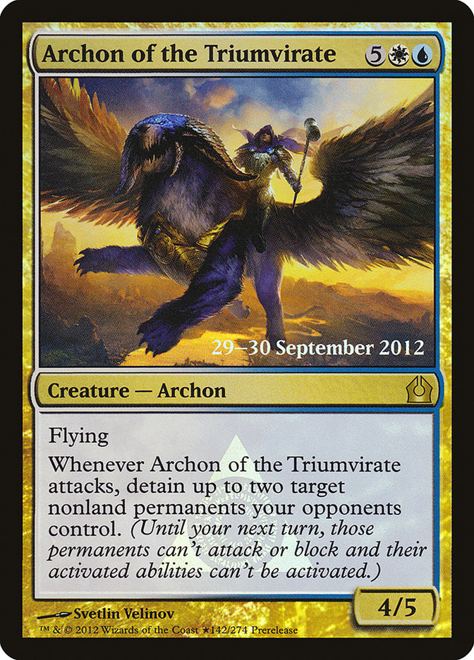 Archon of the Triumvirate [Return to Ravnica Prerelease Promos] | The Clever Kobold