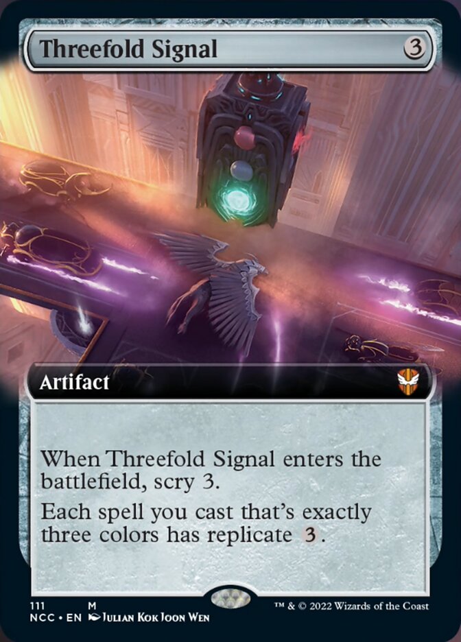 Threefold Signal (Extended Art) [Streets of New Capenna Commander] | The Clever Kobold