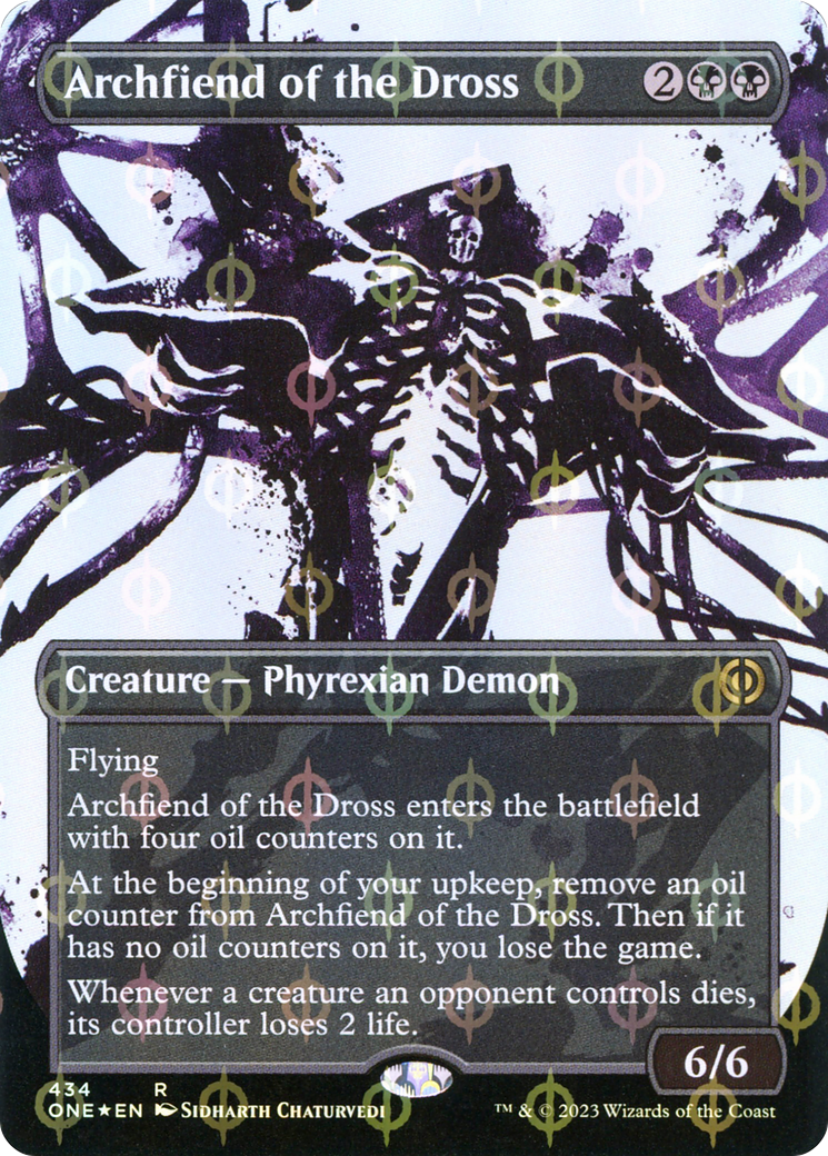 Archfiend of the Dross (Borderless Ichor Step-and-Compleat Foil) [Phyrexia: All Will Be One] | The Clever Kobold